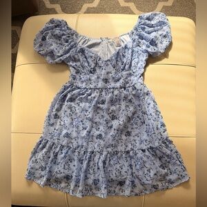 Altard state blue mini dress - floral fit and flowy dress - blue size medium 💙